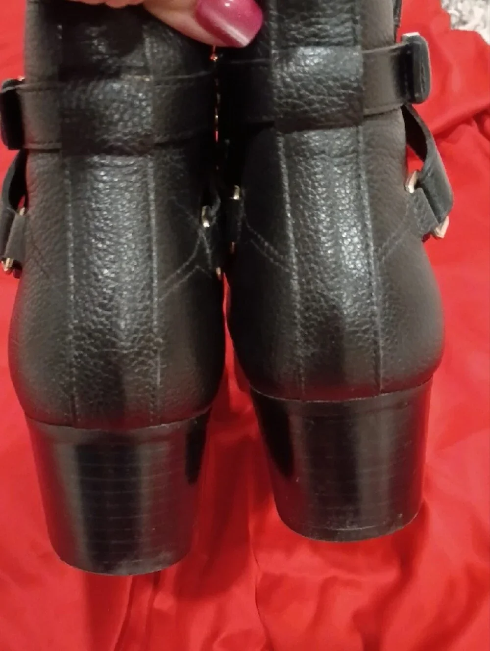 Talbots Black Pointed Ankle Booties with Buckle Strap